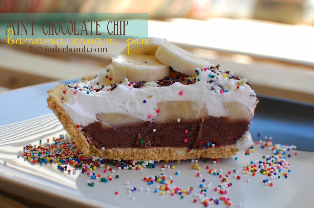 Mint Chocolate Chip Banana Cream Pie