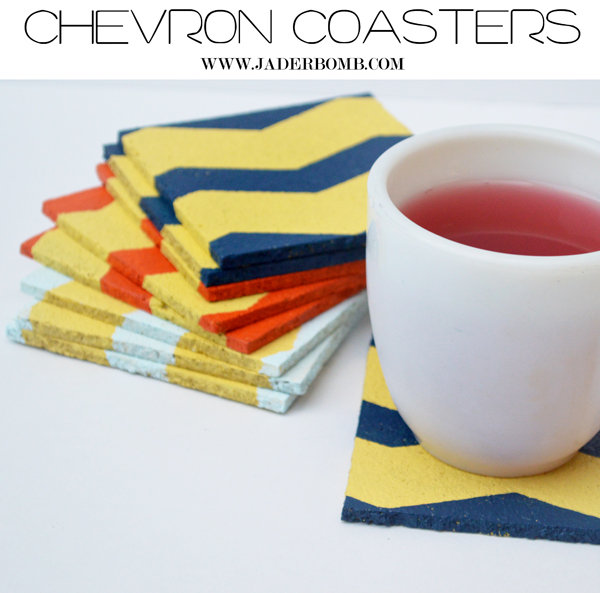 chevron-cork coasters