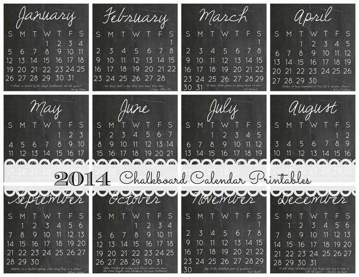 free chalkboard calendar