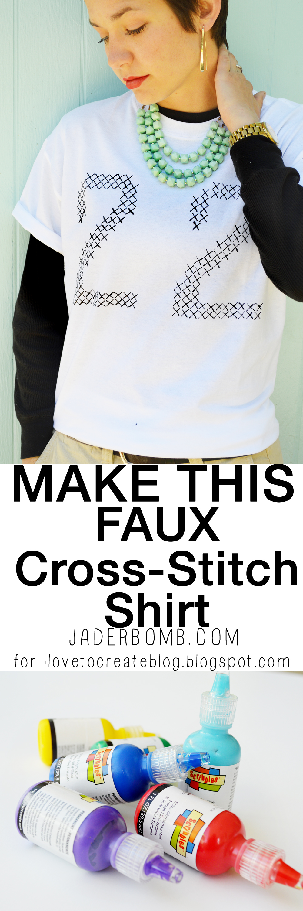 Painted Cross Stitch Shirt