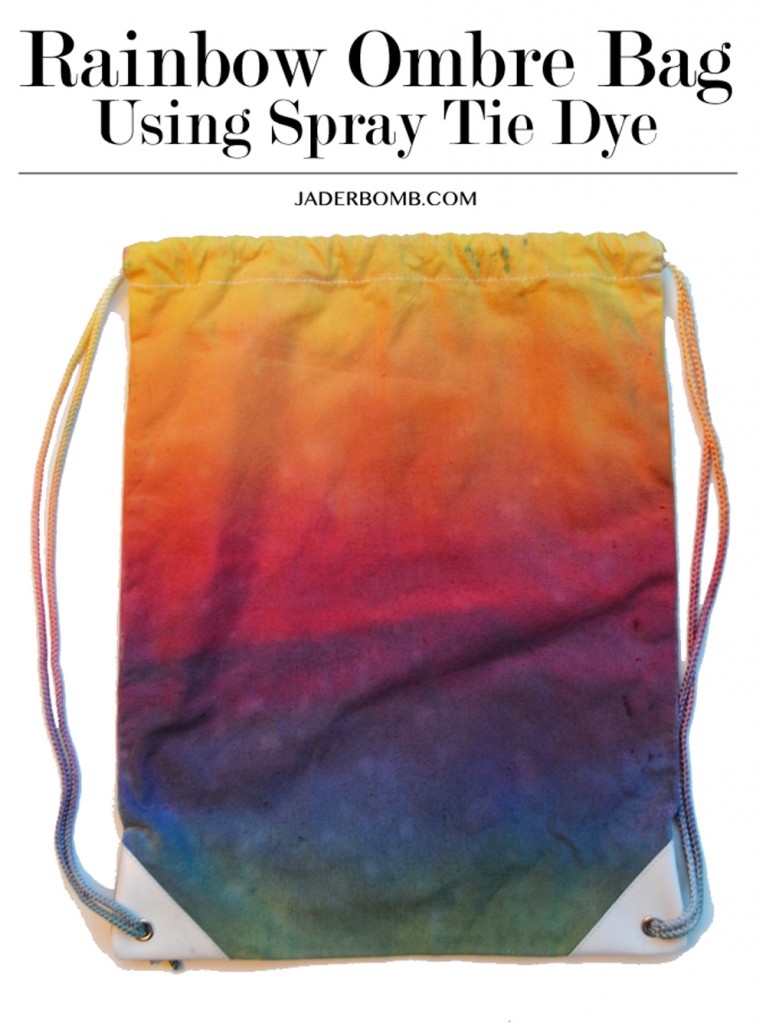 how to tie dye a bag rainbow ombre