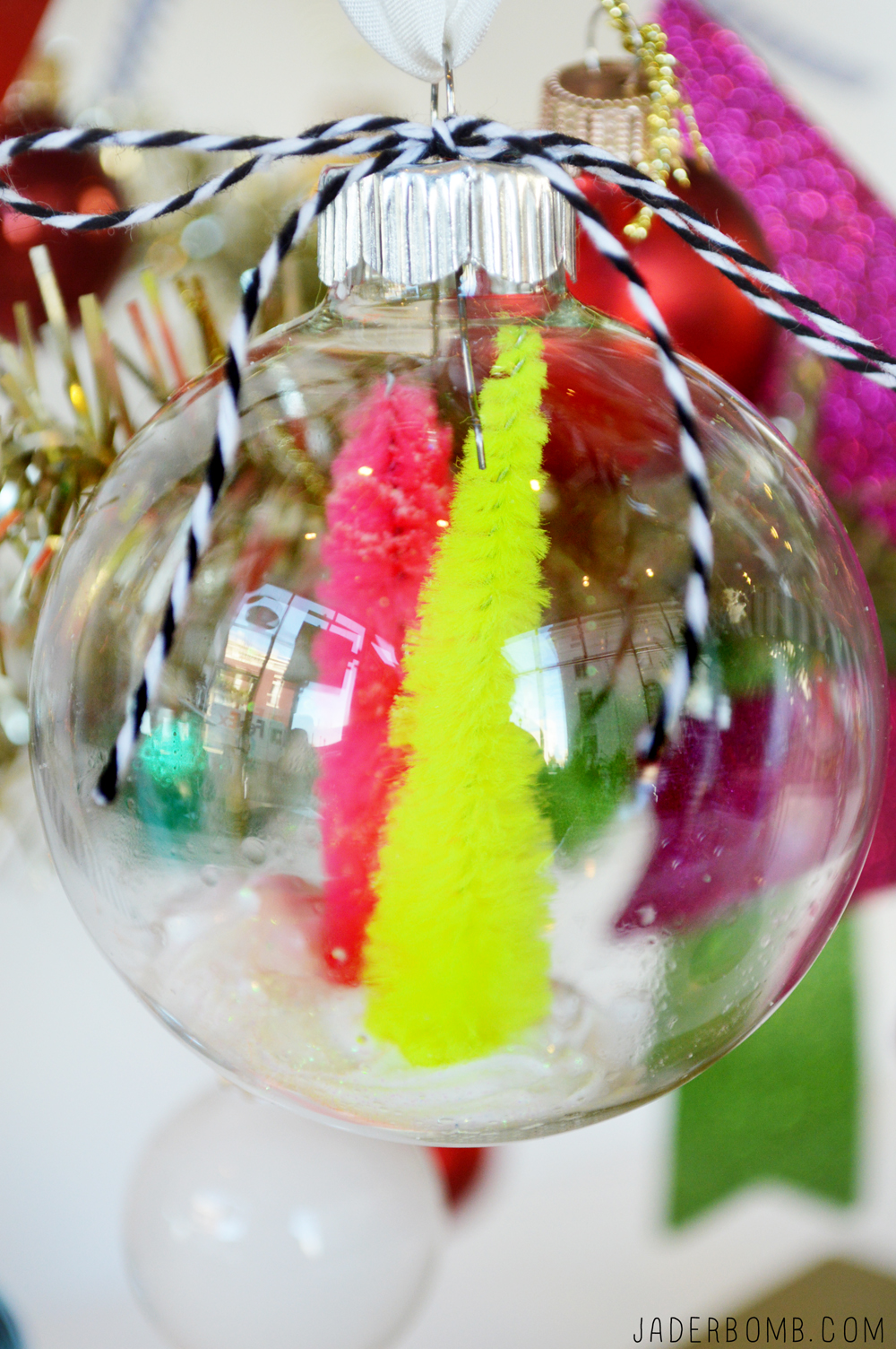 diy christmas ornamtents neon