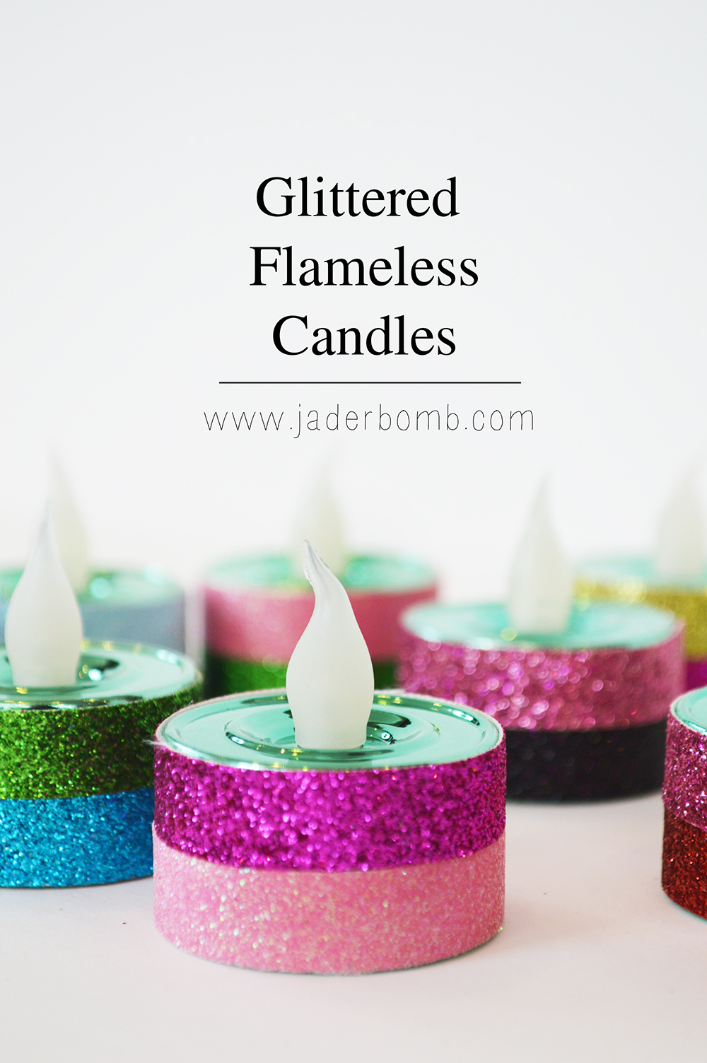 New Years Eve Glittered Candles 