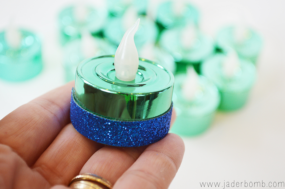 how to glitter a candle