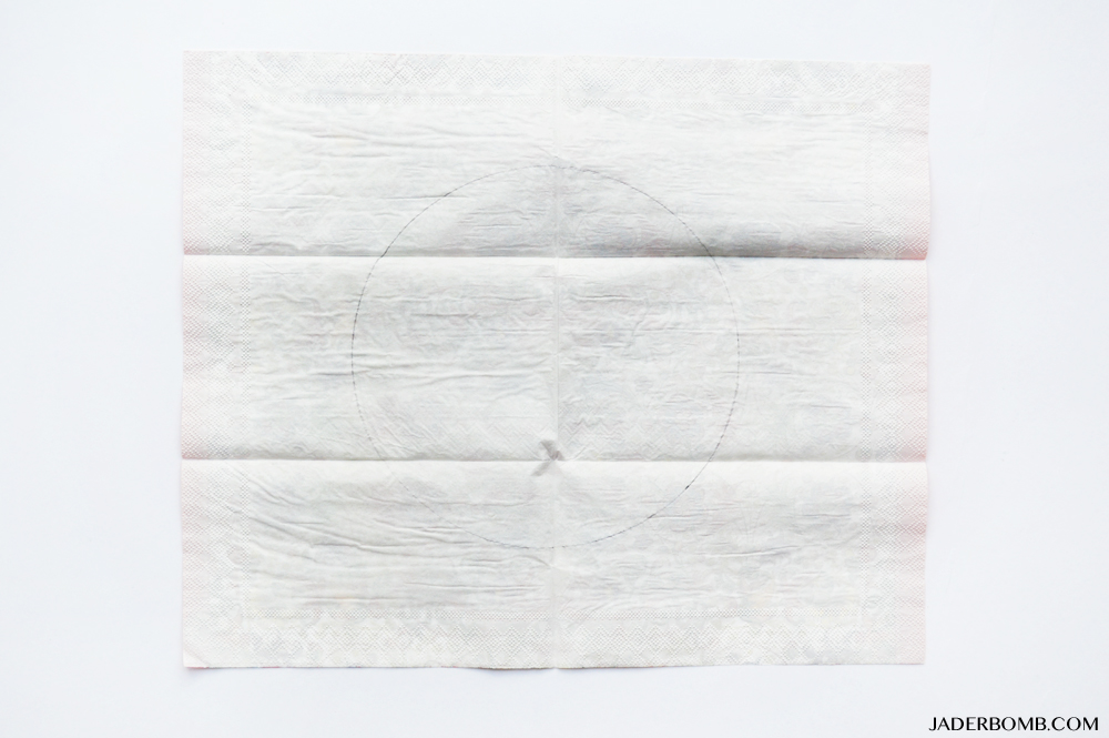 trace on paper napkin