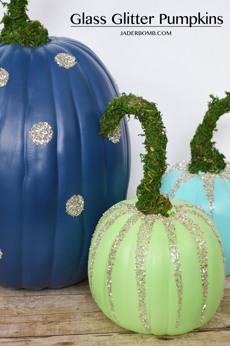 glass glitter pumpkins