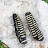 Black and Gold Boho Leather Earrings - Image 3