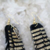 Black and Gold Boho Leather Earrings - Image 6