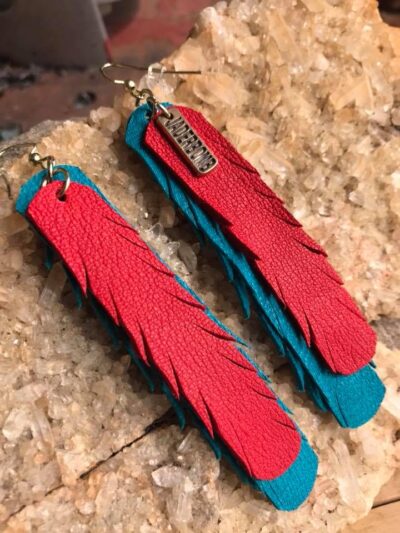 New Mexico Boho Leather Earrings