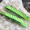 Lemon Lime Boho Leather Earrings - Image 4