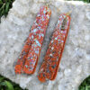 Orange Shimmer Boho Leather Earrings - Image 2